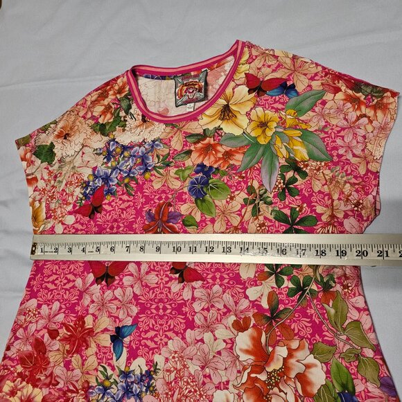 Johnny Was Frame Relaxed Dolman Sleeve Floral Tee Top Blouse Size L Multicolor - Picture 8 of 12